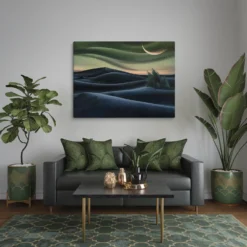 Surreal Twilight Landscape Canvas Wall Art Modern Living Room