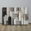 Textured Brushstroke Abstract Neutral Canvas Wall Art Beige, Cream, Dark Brown Painting