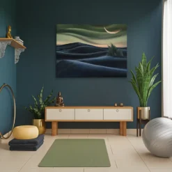 Tranquil Surreal Twilight Landscape Canvas Wall Hanging Yoga Studio Decor