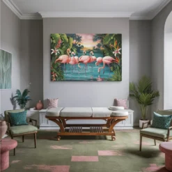 Tropical Sunset Canvas Art Spa Room Wall Decor