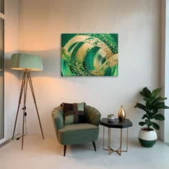 Verdant Motion Canvas Wall Hanging Art Lounge Room