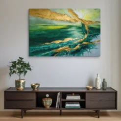 XXL Canvas Emerald Gold Canvas Wall Art