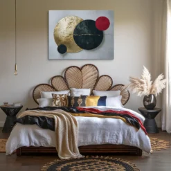 Abstract Circle Canvas Art Cozy Bedroom Minimalist Wall Decor