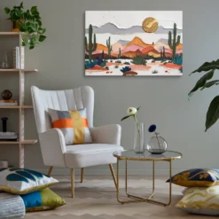 Abstract Desert Canvas Print Lounge Decor