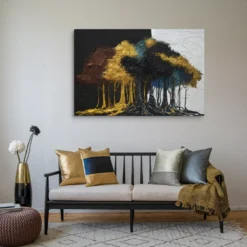 Abstract Vibrant Forest Canvas Print Kids Room Wall Decor