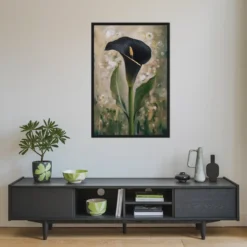 Big Tall Vertical Canvas Calla Flower Wall Decor