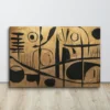 Black Gold Geometric Abstract Canvas Art Contemporary Stylish Large Wall Décor