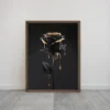 Black Rose Gold Drip Framed Canvas Wall Art Luxurious Large Tall Vertical Decor