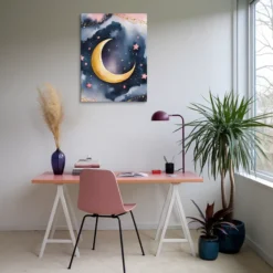 Celestial Dreamscape Kids Study Room Wall Art