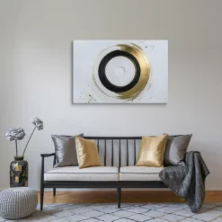 Contemporary Abstract Circles Canvas Wall Art Minimalist