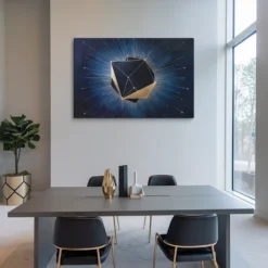 Cosmic Polyhedron Canvas Wall Art Office Decor