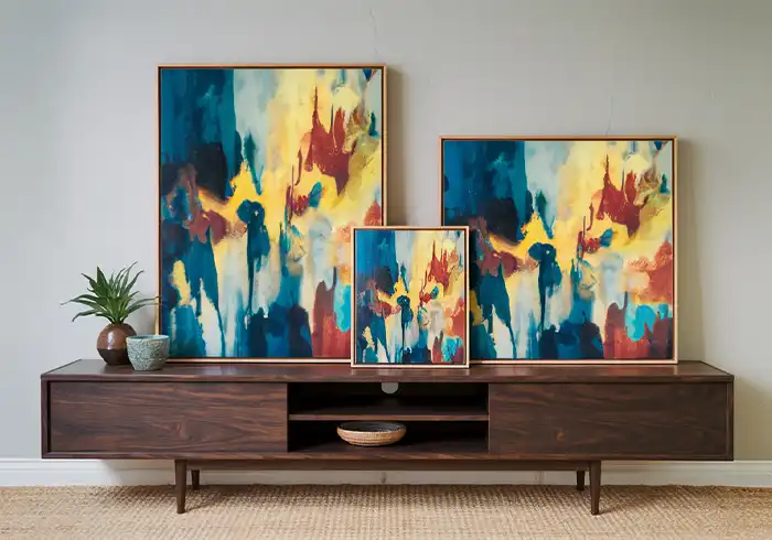 Displaying Artwork on Console Table/Furniture Hang-free Decorating