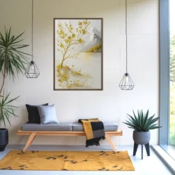 Large Canvas Floral Riverscape Art Waiting Entry Room Wall Decor