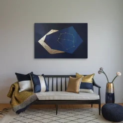 Goemetric Star Map Canvas Wall Art Minimalist Living Room Decor