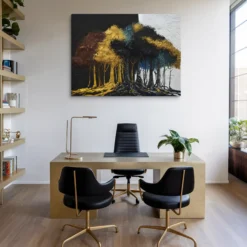Huge Abstract Forest Canvas Wall Art Office Decor 30x40