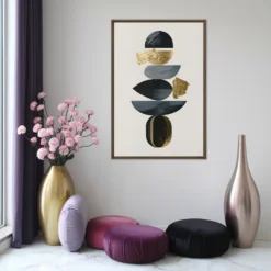 Large Abstract Geometric Art Framed Canvas Wall Hanging