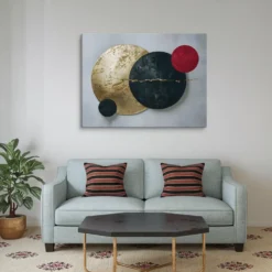 Minimalist Abstract Circle Canvas Print Small Living Room Wall Decor