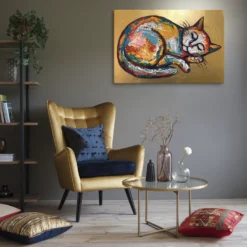 Vibrant Whimsical Pet Wall Decor Lounge Room