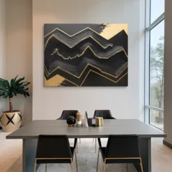 XXL Canvas Abstract Topographic Modern Office Wall Decor