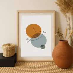 Geometric Abstract Bird Line Art Printable Wall