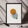 Geometric Circles Bird Line Drawing Printable Abstract Artwork