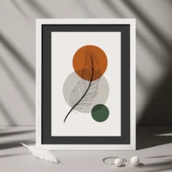 Geometric Feather line Art Digital downloadable Print