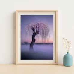 Magical Purple Pink Willow Tree Downloadable Art
