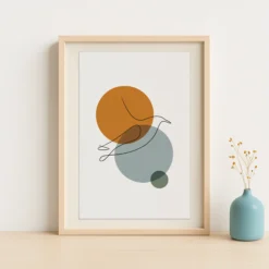 Minimalist Geometric Abstract Bird Wall Print