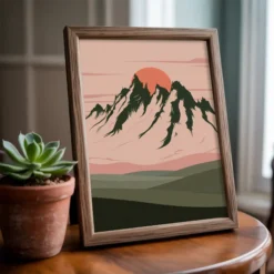 Minimalist Mountainscape Printable Abstract Wall Art