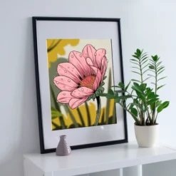 Pink Flower Close-Up Print - Fresh Garden Nature Art