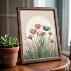 Wildflower Field Watercolor Printable wall Decor