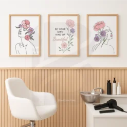 3 Piece Empowering Quote Beauty Room Wall Decor