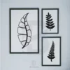 3-Set-Abstract Leaf Silhouette Prints-Modern Minimalist Botanical Wall Art Downloadable