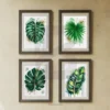 4 Piece Modern Tropical Leaf Art Printable Wall Decor Watercolor Botanical Digital Download