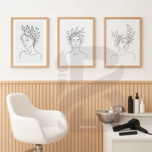 Botanical Feminine Art Set Minimalist Line Drawing Prints Salon Decor