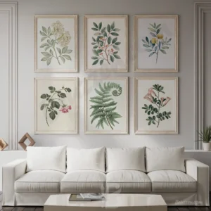 Classic Plant illustration Printable 6 piece wall art