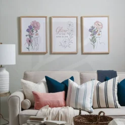 Glow Is the New Glam 3 piece printable quote wall art living room