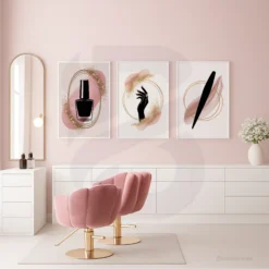 Nail Artist Wall Decor Minimalist Beauty Studio Wall Print Set