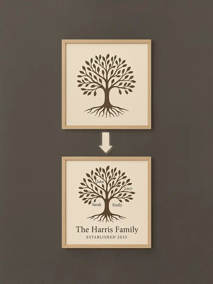 Personalized Wall Art Before and After Bruzzen.com