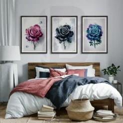 Romantic Rose Prints Set 3 Piece Wall Decor Bundle Download