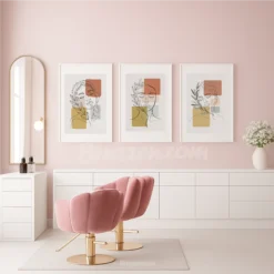 Set of 3 Abstract Woman Face Line Drawing Minimalist Prints Modern Hair Salon Decor