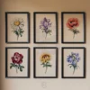 Set of 6 Farmhouse Flower Art Prints-Watercolor Wall Decor Digital Download