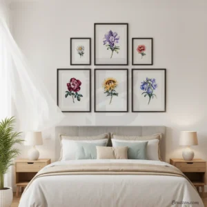 Six Piece Farmhouse Floral Printable Wall Art