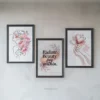 Three-piece feminine beauty wall art set with radiate beauty from within inspirational quote printable