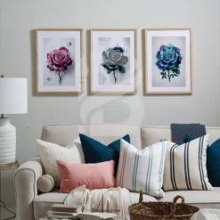 Watercolor Rose Art Prints Set of 3 Downloadable-Hi-res 300 DPI