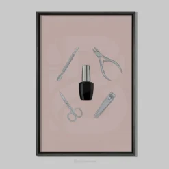 Manicure tools nail tech wall art