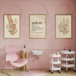 Soft pink floral beauty salon wall art downloadable