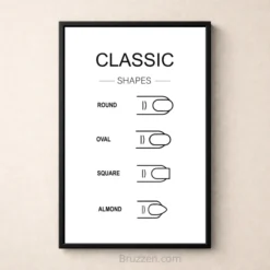 classic nail shapes poster digital download art