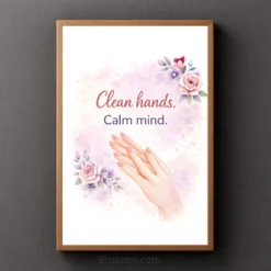 clean hands calm mind wall decor