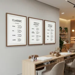 educational manicure shape poster salon wall art